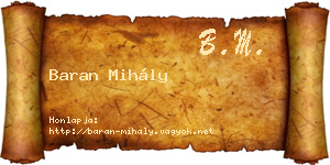 Baran Mihály névjegykártya