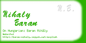 mihaly baran business card