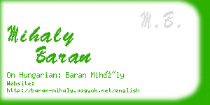 mihaly baran business card